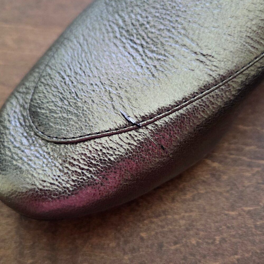 Birdies Pewter Metallic Loafer Flats Womens Size 7 Holiday Driving Shoe Bronze - Picture 3 of 8